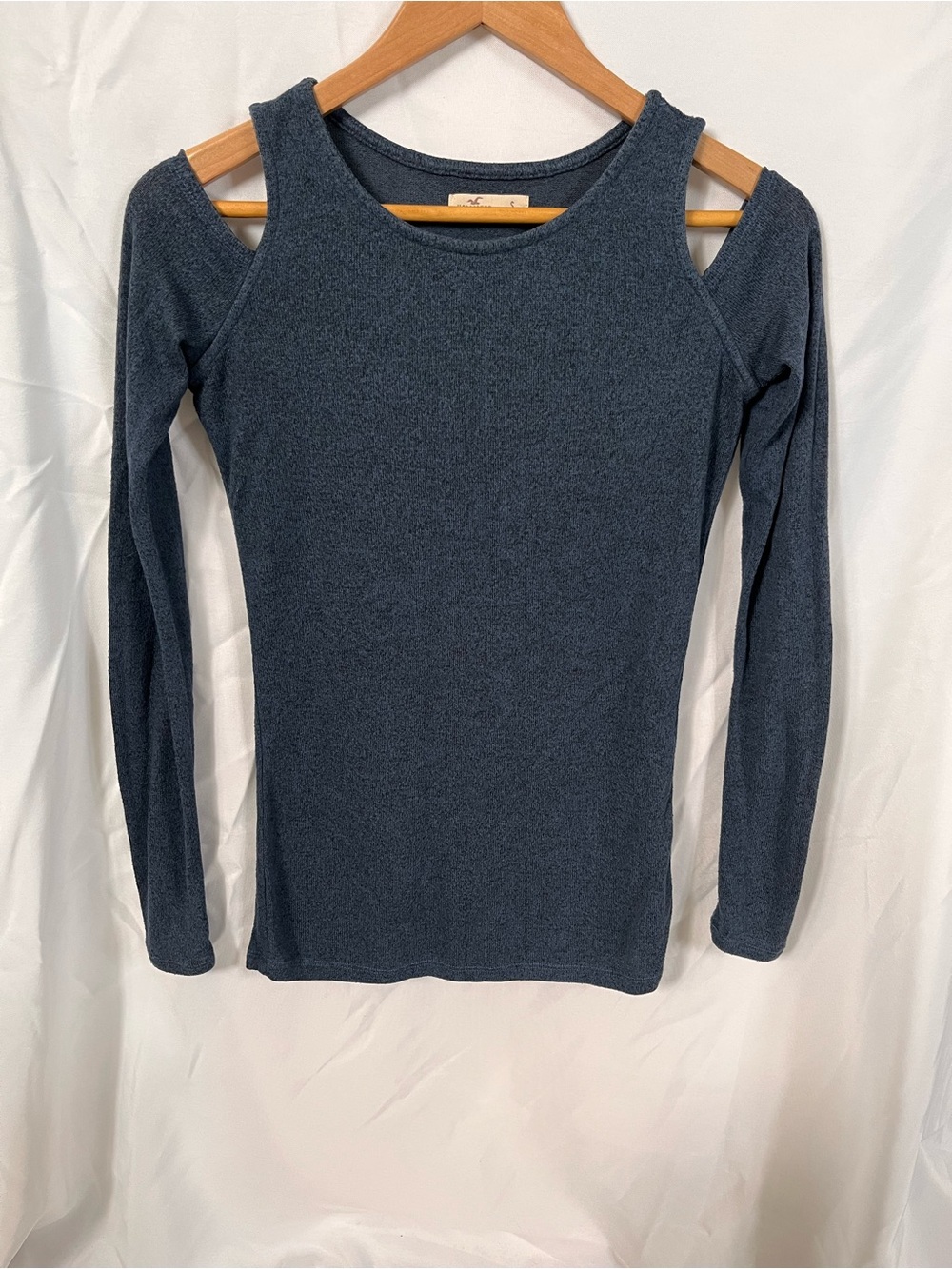 Hollister Navy Textured Crewneck Sweater
